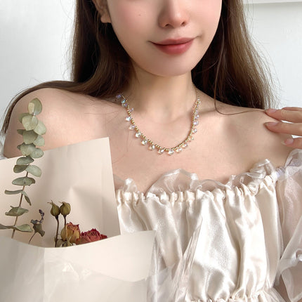 Minimalistiese Kristal Choker Regte Goudgeplateerde Luukse En Elegante Magnetiese Sluiting Halsnoer
