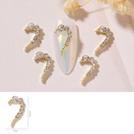 Naelkuns DIY Liefdeshart Allooi Juweliersware Nagelstuk Nagelversiering Strass