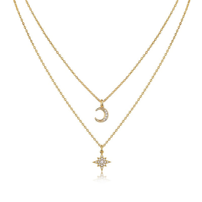 Engraved With Top-quality Moissanite, This Luxurious And Fashionable Minimalist Jewelry Set Includes A Necklace Pendant, A Collar Chain, And S925 Silver Electroplated With Gold.
