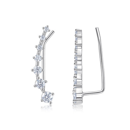 Top-quality Moissanite Luxury And Fashionable Light Luxury Jewelry Silver Stud Earrings S925 Silver Plated Platinum