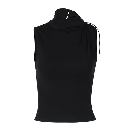 European And American Slim Vest Season Fashion Button Sleeveless Top Women's Design Sense