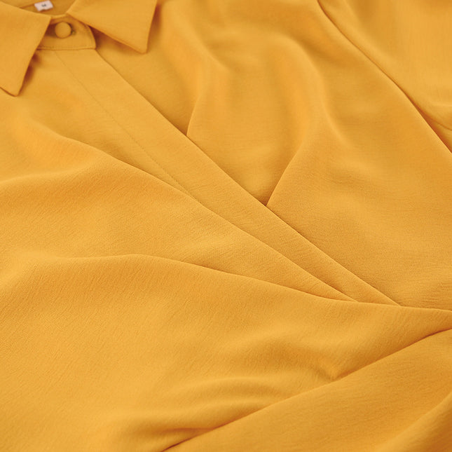 V-neck Sexy Irregular Commuter Long Sleeve Dress