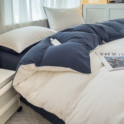Effenkleur Vierstukstel Eenvoudige Gewaste Skurflappie Duvet Oortreksel