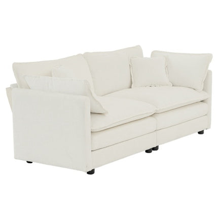 Moderne Stof Dubbelsitbank Met 4 Kussings