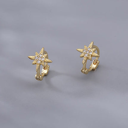 Women's Korean-style Diamond-embedded Gold-plated Ins Internet-famous Versatile Earrings