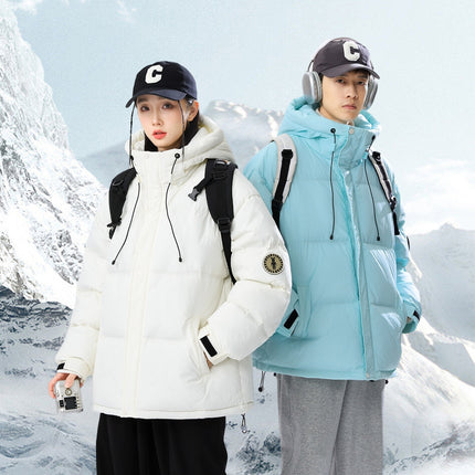 All-matching Couple Style Luminous Fabric Casual Cold-resistant Warm Hooded