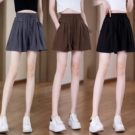 Casual Shorts Women's High Waist Summer Thin Plus Size
