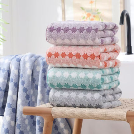 Wide Stripe Dark Stripe Coral Velvet Printing Towels Suit