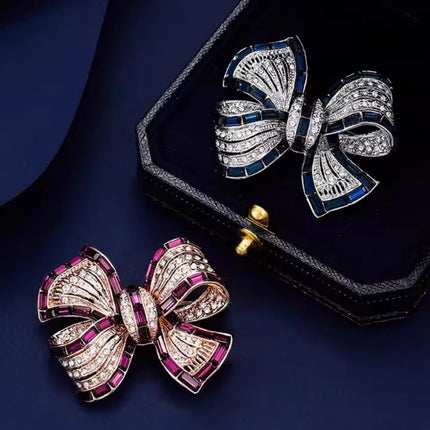 Nuwe Persrooi Strikkie Allooi Brooch Hoë Gehalte