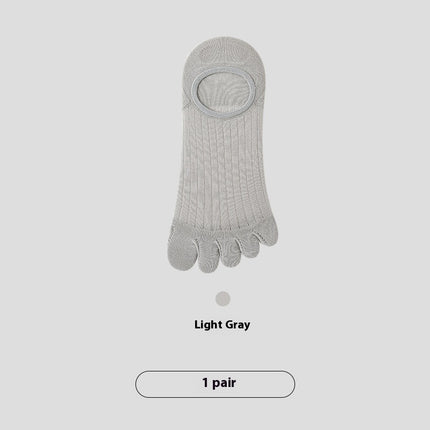 Five-finger Men's Summer Cotton Boneless Antibacterial Invisible Socks