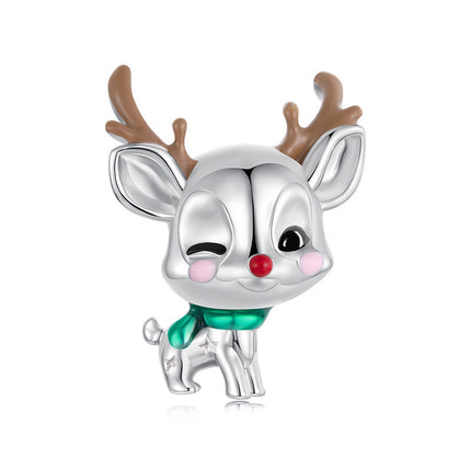 Original Christmas Elk S925 Sterling Silver Beads