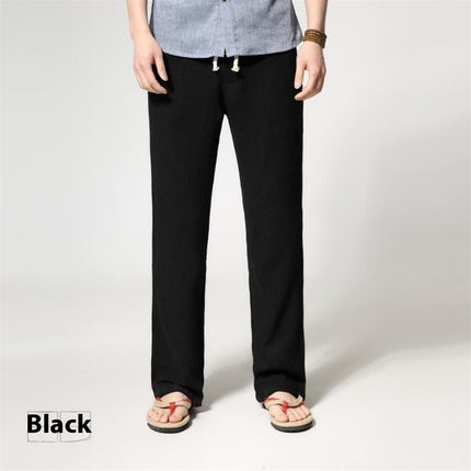 Men's Loose Straight Cotton And Linen Casual Pants