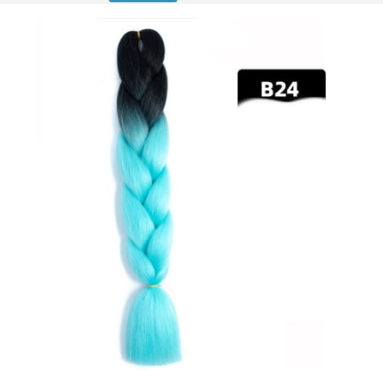 Color Big Braid African Chemical Fiber High Temperature Silk Wig Gradient