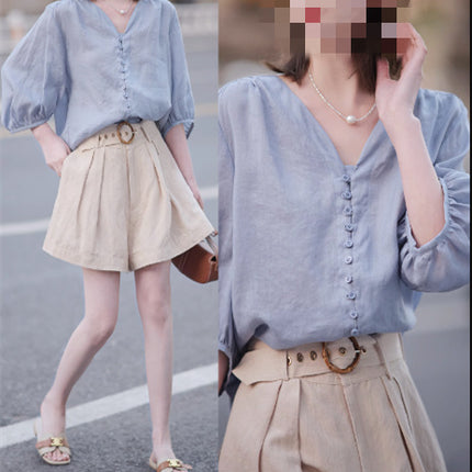 Loose And Comfortable Yellow Shirt For Women