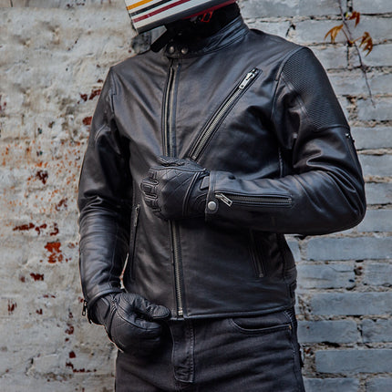 Men's Goat Leather Touch Screen Cycling Four Seasons Motorcycle Gloves