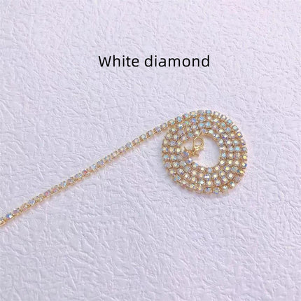 Gevlegde Haar Ketting Hip Hop Styl Blink Strass