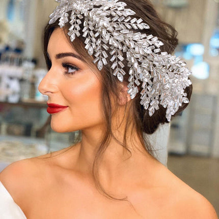 Kreatief-gevormde Strass Bruids Hoofbedekking Haarband Trourok Haarstyl Juweliersware