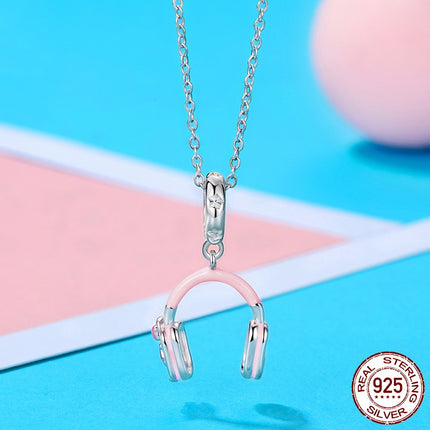 S925 Sterling Silwer Oorspronklike Oorfoonhangertjie Diy Krale