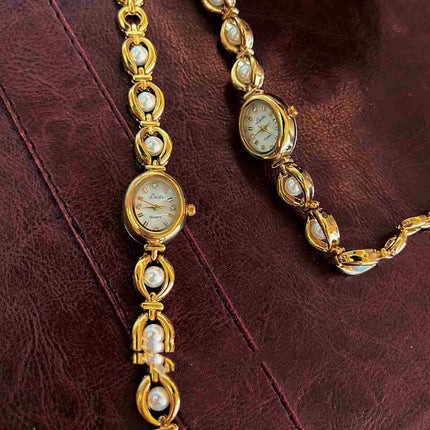 Mid-ancient Light Luxury Imitation Pearl Watch Temperamental Bracelet Women's Watch