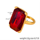 A590 Gold Red Zirconium Ring / No 6