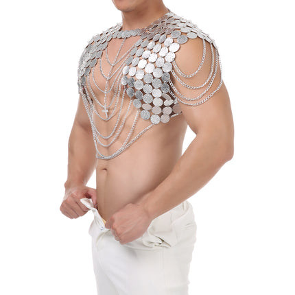 Metal Chain Sling Chain Sequin Stitching Chest Strap