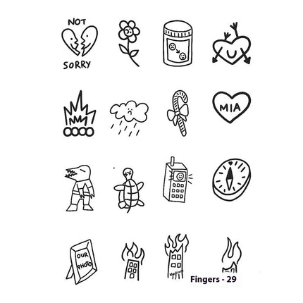 Herbal Juice Tattoo Sticker Sweat-proof Non-reflective Finger Niche Stickers