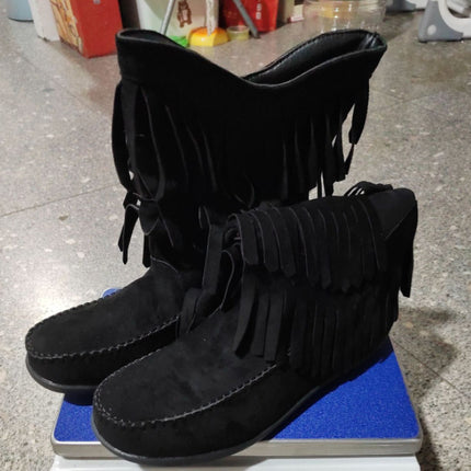 Plus Size Retro Tassel Mid-calf Hak Martin Stewels