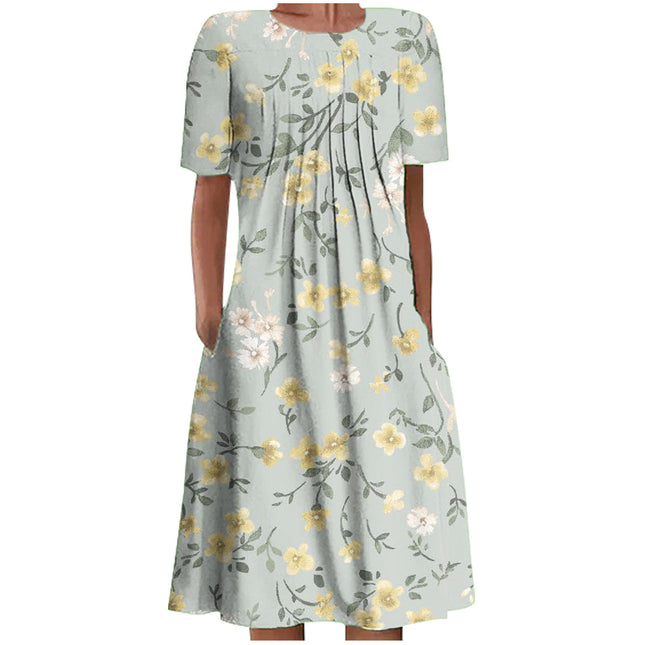 Casual Beach Dress Strap Type Loose Waist 3d Printed Dress