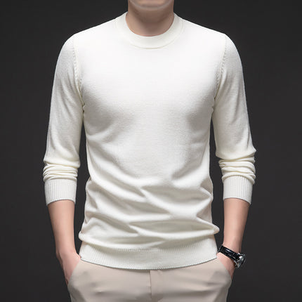 Solid Color Men's Round Neck Long Sleeve Autumn And Winter Leisure Sweater