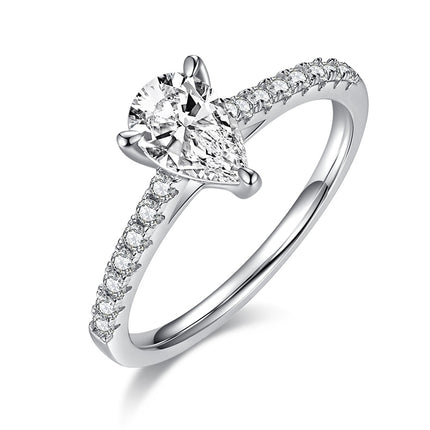 Peervormige Moissanite Gevestig Met Topgehalte Moissanite Luukse En Modieuse Ligte Luukse Juweliersware Silwer Ring S925 Silwer Geëlektroplateer Met Platinum