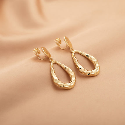 Hol Waterdruppel Hanger Goue Oorbelle Modieuse Styl