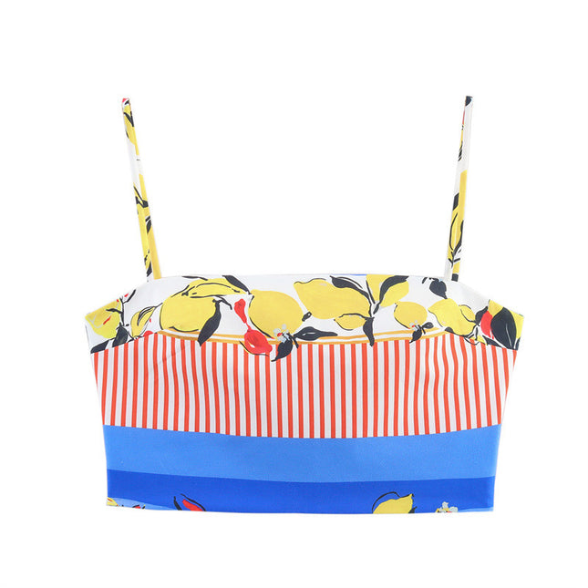 Ure Desire Style Lemon Printing Sling Top