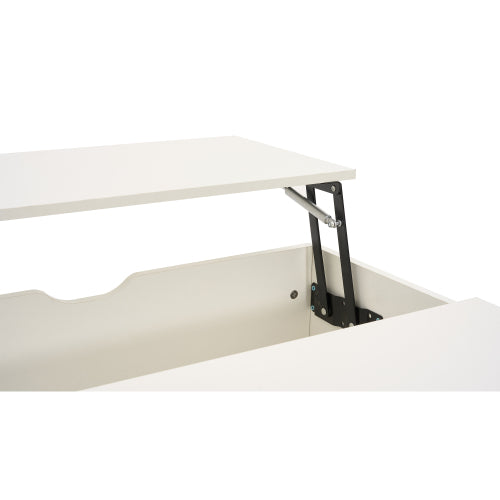 Opligbare Koffietafel, Koffietafel Met Laai, Hout Tee Tafels Slaapbank Eindtafels Vir Sitkamer Meubels, Wit