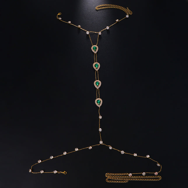 Juweel Bikini Bors Halssnoer Liggaamskettings Met Strass Ingelêde Juweliersware