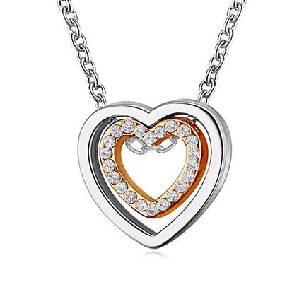 Modieuse Hol Hartvormige Regte Diamant Halssnoer Vir Vroue
