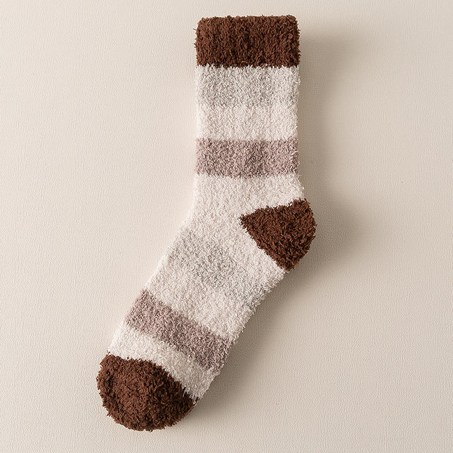 Coral Fleece Socks Men's Mid-calf Length Autumn And Winter Thickened Plus Velvet Tube Sleeping Sleeping Socks Warm Keeping Floor Men's Stockings