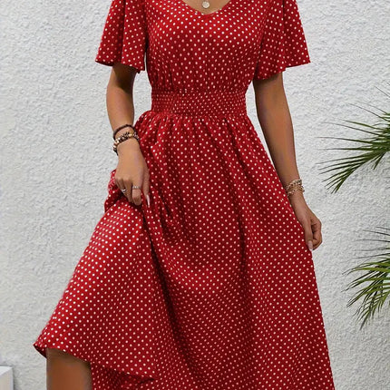 Women's Small Floral Print Short Sleeve Dress