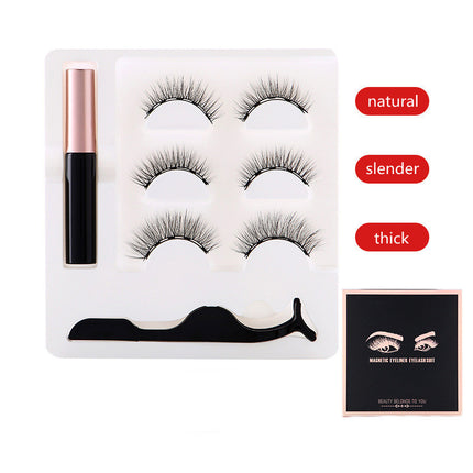 Magnetiese Oogomlyner Wimperstel Natuurlike Dik Magneet Vals