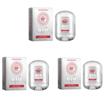 WUSOOTHE Bio Sun Stick 15g - Advanced Protection With Peptide Complex, Collagen And Hyaluronic Acid SPF50,PortableStrong UVProtection Sunscreen Stick
