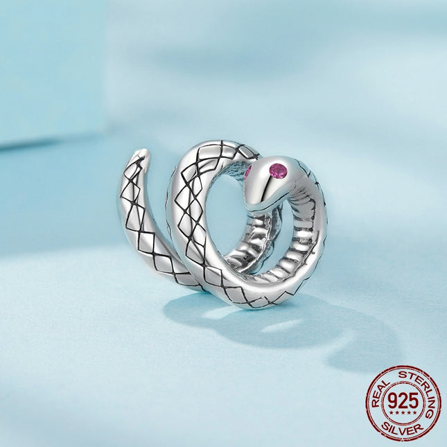 S925 Sterling Silver Snake Running Diy Lucky Beads