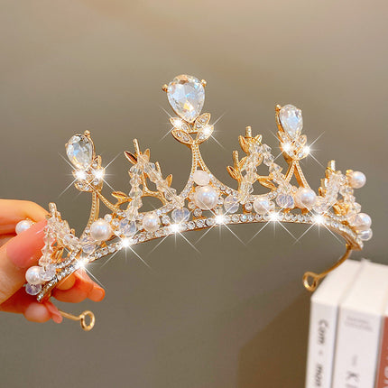 Oulike Mode Juweliersware Haarbykomstighede Veelkleurige Pêrelkroon Banket Verjaarsdag Mode Prinses Kopband Meisie Kawaii Kroon Kroon Kopband Hoofbedekking Hoofbedekking Kristal Trou Party Haarbykomstighede