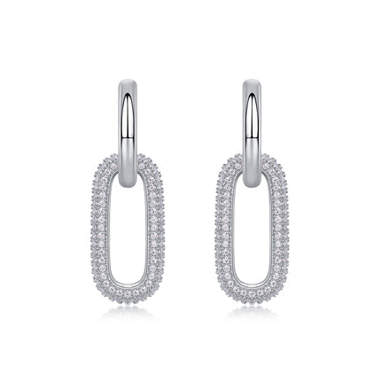 Top-quality Moissanite Luxury And Fashionable Light Luxury Jewelry Silver Stud Earrings S925 Silver Plated Platinum