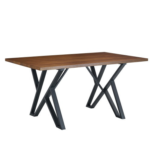 Binne-eetkamertafel Met Metaalpote, Okkerneuthout