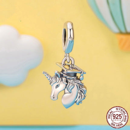 Graduation Season Diy Pendant Parts Trencher Cap S925 Sterling Silver Beads