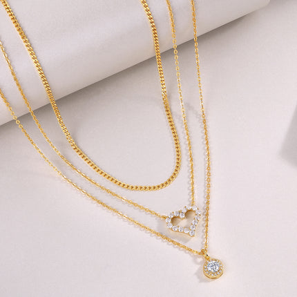 0.5 Carat Luxury Fashion Minimalist Trend Jewelry Silver Pendant Necklace With Top-quality Morganite, S925 Silver Electroplated With Gold