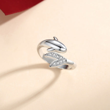 Eenvoudige Diamant Ingelêde Klein Viskie Paarring