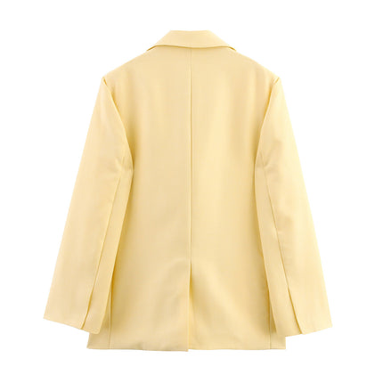 Spring And Autumn Linen Blended Minimalist Blazer