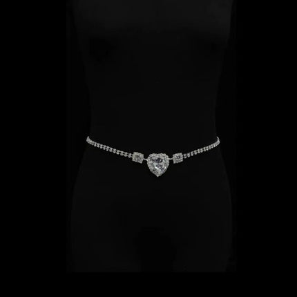 Rhinestone Love Waist Chain Female Sexy Metal Waist Chain
