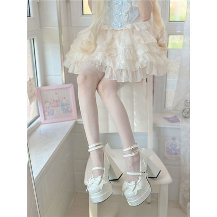 Women's One-strap Silver Single-layer Shoes