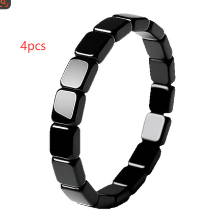 Vierkantige Swart Toermalyn Armband Mans Rekbare Gemengde-Styl Armband